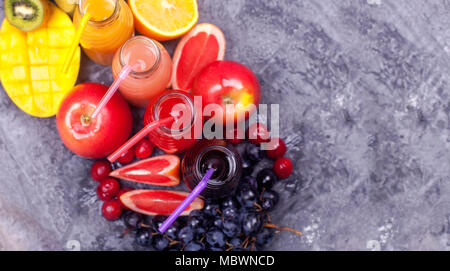 Fresh Color Juices Smoothie Violet Green Yellow Orange Red Tropical