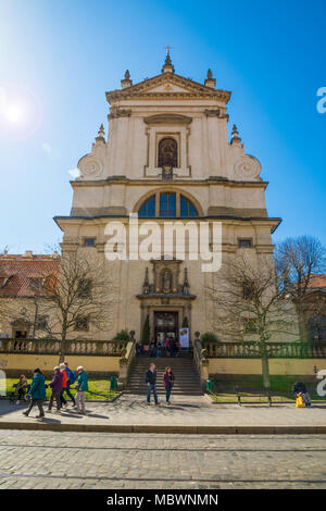 Prague, Czech Republic - 09.04.2018: Church of the Virgin Mary of Victory on Carmelite Street in Prague Stock Photo