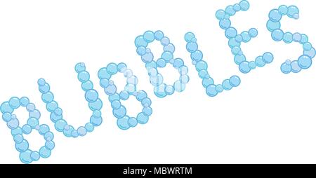 Bubbles sign made from soap bubbles, bubbles word, vector logotype, badge Stock Vector