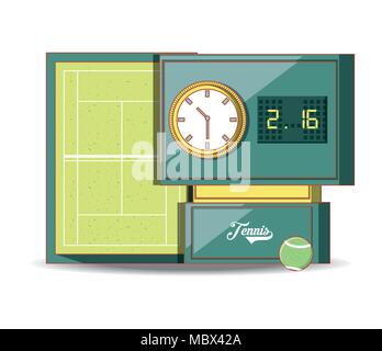 tennis scoreboard with ball vector illustration design Stock Vector