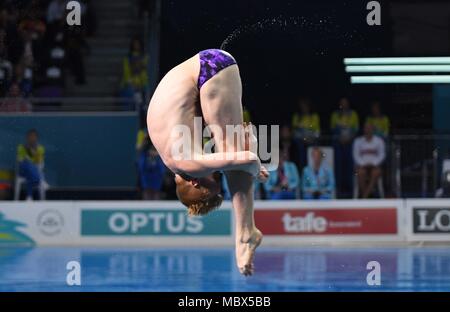 Queensland, Australia. 11th April, 2018. James HEATLY (SCO). Diving. Mens 1m springboard final. XXI Commonwealth games. Oxenford studios. Gold Coast 2018. Queensland, Australia. 11th Apr, 2018. Credit: Sport In Pictures/Alamy Live News Stock Photo