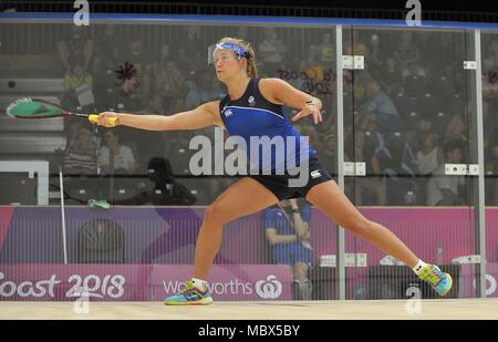 Queensland, Australia. 11th April, 2018. Alison THOMSON (SCO). Womens doubles pool B. Squash. XXI Commonwealth games. Oxenford studios. Gold Coast 2018. Queensland, Australia. 11th Apr, 2018. Credit: Sport In Pictures/Alamy Live News Stock Photo