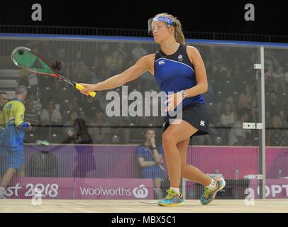 Queensland, Australia. 11th April, 2018. Alison THOMSON (SCO). Womens doubles pool B. Squash. XXI Commonwealth games. Oxenford studios. Gold Coast 2018. Queensland, Australia. 11th Apr, 2018. Credit: Sport In Pictures/Alamy Live News Stock Photo