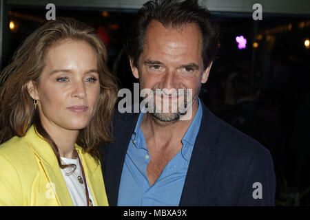 Paris, France. 11th April, 2018. 11th prize of the Closerie des Lilas, Paris, France. Odile d'Oultremont and her husband Stéphane De Groodt attend 11th 'La Closerie Des Lilas' Literary Awards 2018 at La Closerie des Lilas, Paris, France. Credit: Bernard Menigault/Alamy Live News Stock Photo