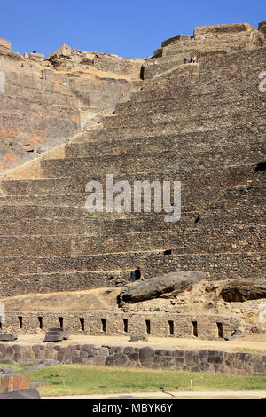 Ancient Inca Ruins in Ollantaytambo, Peru Stock Photo