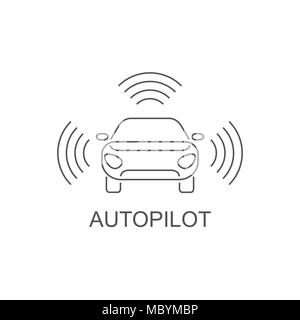 Autopilot icon. Simple element illustration. Autopilot symbol design from Artificial Intelligence collection. Can be used in web and mobile. Stock Vector