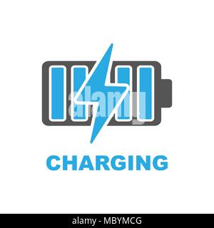 Battery Charging vector icon. Color sign on white background Stock Vector
