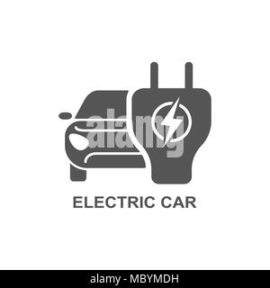 Electro car. Simple Related Vector Icon Set for Video, Mobile Apps, Web Sites, Print Projects and Your Design. Flat Illustration on White Background Stock Vector