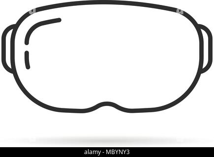 thin line vr glasses with shadow Stock Vector