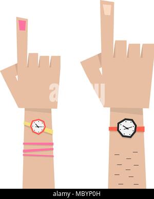 hand with forefingers of man and woman Stock Vector