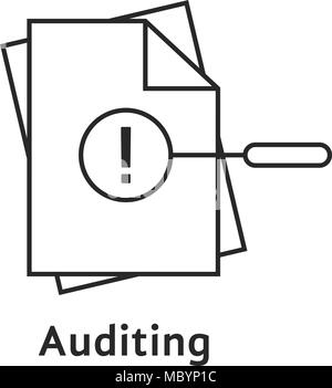 auditing with thin line document Stock Vector