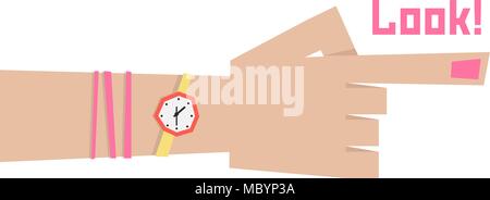 index finger of woman Stock Vector