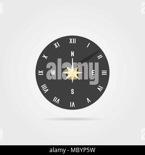 simple sundial icon with shadow Stock Vector