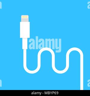 simple lightning connector with wire Stock Vector