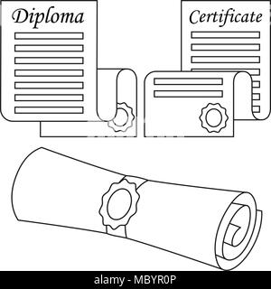 diploma paper roll line art for literacy day international celebration  education background Stock Vector Image & Art - Alamy
