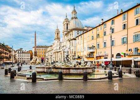 Fountain of Neptune at the northern end of Navona Square /Piazza Navona/ in Rome, Italy. Stock Photo