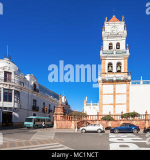 The Sucre Cathedral (Metropolitan Cathedral of Sucre) on Plaza 25 de Mayo square in Sucre, Bolivia. Stock Photo
