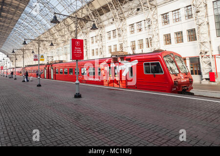 MOSCOW, RUSSIA - SEPTEMBER 15, 2015: Kiyevsky railway terminal also known as Moscow Kiyevskaya railway station is one of the nine railway terminals of Stock Photo