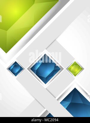 abstract background with stripes and blue, green crystals Stock Vector