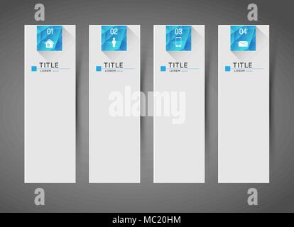 abstract vertical banners with option steps and icons Stock Vector