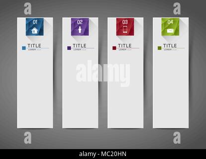 abstract vertical banners with option steps and icons Stock Vector