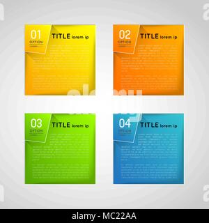 abstract square banners with option steps, design element Stock Vector
