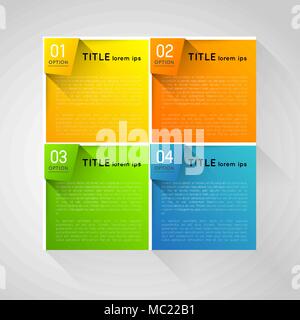abstract square banners with option steps, design element Stock Vector