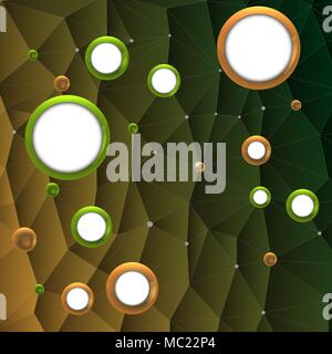 group of glossy spheres connected with wire triangles Stock Vector