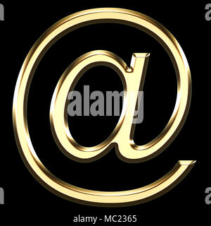 Gold email symbol on a black background. 3d illustration Stock Photo ...