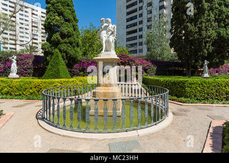 Fragments of Monforte Gardens in Valencia, Spain. Park scenery concept Stock Photo