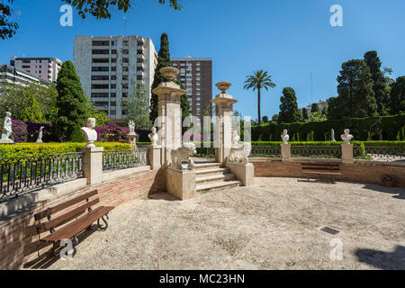 Fragments of Monforte Gardens in Valencia, Spain. Park scenery concept Stock Photo