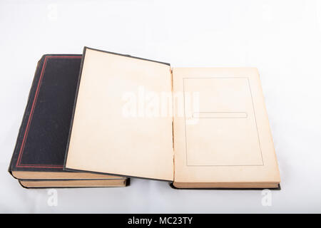 Isolated books. old books, closed and open with empty pages, isolated on white background Stock Photo