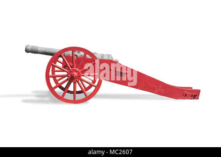 Old Cannon isolated on white with clipping path Stock Photo