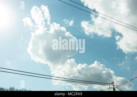 It is the sky of Korea. In Korea, it is difficult to see clear sky because air pollution is severe. The above picture was taken the day after rain. Stock Photo