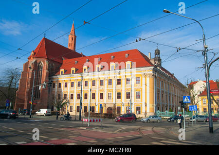 Facade of the building housing Philological Faculty of Wroclaw University, Wroclaw, Poland April 2018. Stock Photo