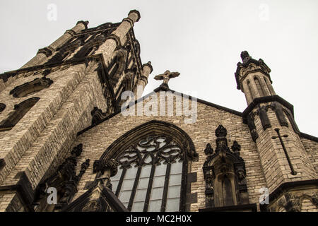 Detroit, Michigan, USA - March 28, 2018: Exterior of the St. Johns Episcopal Church. The Victorian Gothic Church is located in downtown Detroit. Stock Photo