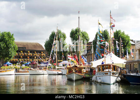 Classic Boat Festival at St Katharines Dock, London. Travel UK. St Katherines Docks. Vintage boats. Stock Photo