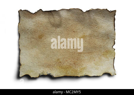 Old Parchment Paper with Burned Edges Stock Photo
