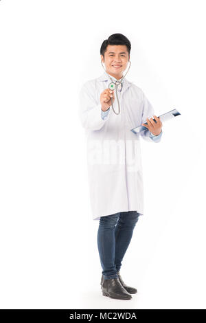Asian doctor in white coat Stock Photo