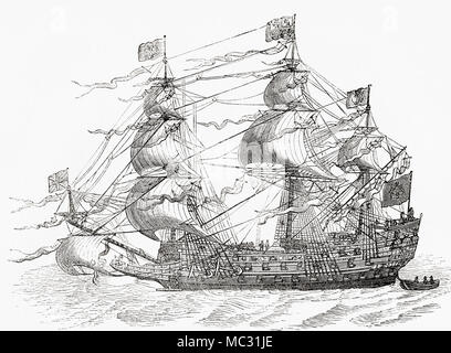 17th-century English Warship Stock Photo - Alamy