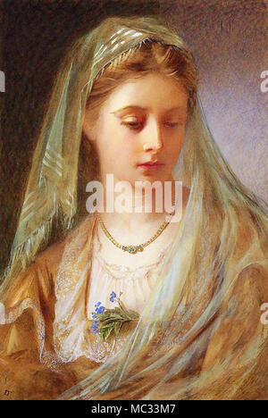 Farmer Emily - in Doubt - British School - 19th Century Stock Photo - Alamy