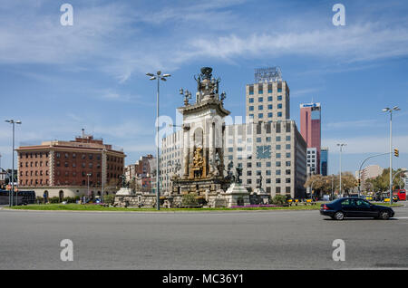 A view of Placa Espanya in Barcelona, Spain Stock Photo