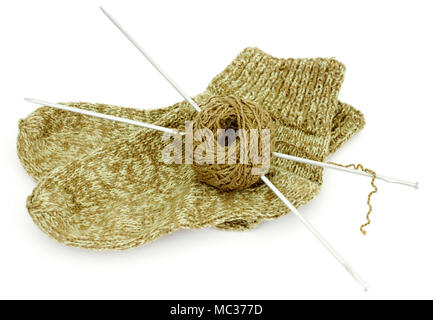 Socks made from wool of home Stock Photo