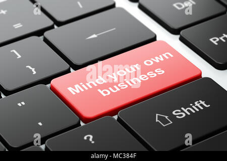 Finance concept: Mind Your own Business on computer keyboard background Stock Photo