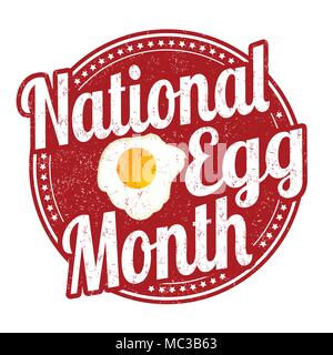 National egg month grunge rubber stamp on white background, vector illustration Stock Vector