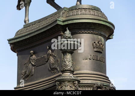 King Johann statue, John of Saxony Monument in Dresden, Germany Stock Photo