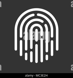 Fingerprint icon. Touch protection symbol. Secure identification sign Stock Vector