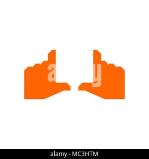 Two hands making frame isolated. Vector illustration Stock Vector