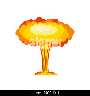 Nuclear explosion isolated. War. large red explosive chemical mushroom. Stock Vector