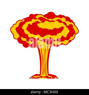 Nuclear explosion isolated. War. large red explosive chemical mushroom. Stock Vector